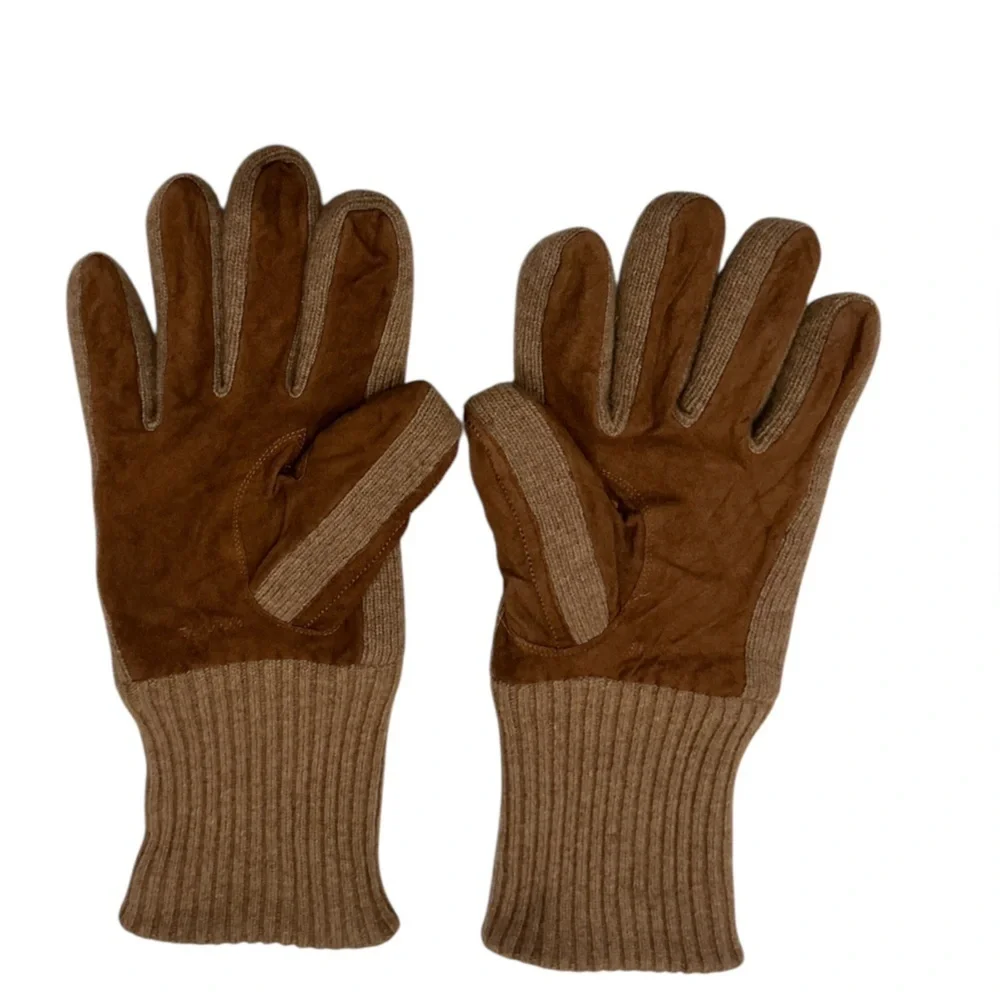 POLO Ralph Lauren Merino Wool Knit  Leather Suede Thinsulate Gloves Size L/XL